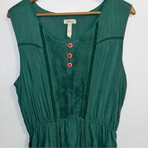 Matilda Jane Down In The Valley Maxi Dress Green Lace Trim Sleeveless Women Sz L - Picture 4 of 12